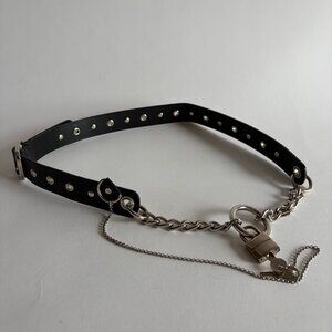 DOLCE & GABBANA VINTAGE 2003 EYELET LEATHER BELT